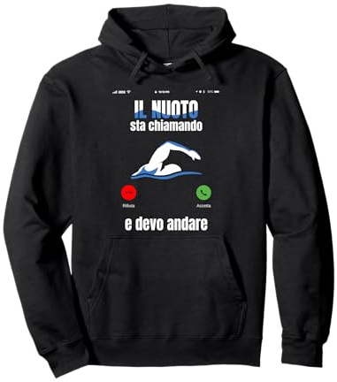 Nuoto Nuotatore Piscina Divertente Felpa con Cappuccio