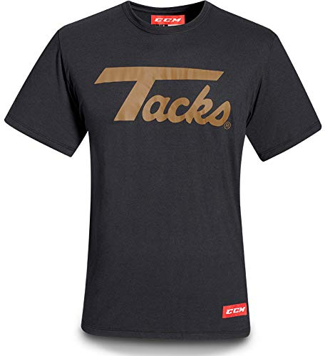 CCM T-Shirt Nostalgia Tacks Logo Chicago Fabric Tee Senior Stretch Limo - Senior M