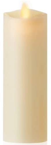 Luminara Indoor Ivory Slim Pillar Flameless LED Candle, 5.08cm x 15.49cm, Battery Operated, Flickering Flame, Hand-Poured Wax, Remote Control
