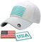 Antourage Amerikanische Flagge Unkonstruiert Hut für Damen und Herren Twill Mesh Snapback Baseball USA Flag Cap + 2 Patriotische Patches, (43) Weiß mit blaugrüner Flagge und Schlüsselloch