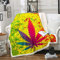 Homemissing Marihuana Blatt Wohndecke Cannabis Blätter Weed Fleece Decke 220x240cm Rot Grün Gelb Tie Dye Flanell Fleecedecke Hanf Kuscheldecke für Schlafsofa Couch Marihuana Dekor