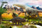 Wallepic Vlies Fototapete Realistische Dinosaurier am Fluss Moderne Tapete Wohnzimmer Schlafzimmer Büro Flur Wandtapete XXL Mehrfarbig Abstrakt Ideen Dekor Wandtattoo Br. 152,5 cm x Hö. 104 cm