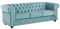 Vente-unique-Sofa 3-Sitzer - Samt - Hellblau - Chesterfield