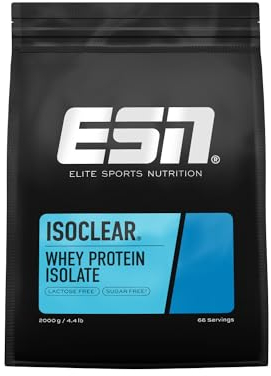 ESN ISOCLEAR Whey Isolate Protein Pulver, Peach Iced Tea, 2 kg, Proteinlimo mit fruchtig leckerem Geschmack, clear Whey - made in Germany