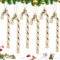 MELLIEX 6 Stück Weihnachtsbaum Anhänger, 14cm Plastik Zuckerstangen Weihnachtsbaumschmuck Glitzernde Anhänger Weihnachten Deko für Weihnachten Geschenke DIY Basteln Geschenkbox (Gold)