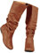 ticticlily Stivali Donna Pelle Piatta Morbido Camoscio Autunno Inverno Caldi Classico A Marrone 43 EU