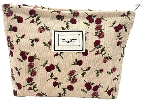 Reise Kosmetiktasche Kulturtasche Cord Makeup Organizer, Tragbare Rose Make Up Tasche Klein Waschbeutel Kulturbeutel Organizer, Portable Reise Makeup Lagerung Organizer Für Damen Und Mädchen (Stil A)