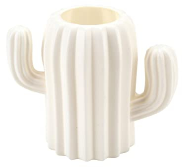Kleine Blumenvase, Boho Vase Kaktus förmige Vase im skandi navis chen Stil Imitation Glasur Vase Pflanzen Blumen behälter für Home Office Dekoration(Weiß)