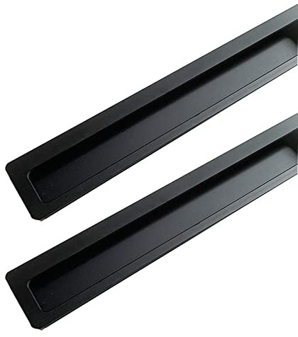 2 Stück Schiebetür Schwarz Griffmuschel Platz Einlassgriff Aluminium Versteckte Griff Schale Schiebetür Muldengriff Aus Ausziehbarer MöBelknöpfe (1000mm)