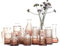 12 Small Glass Flower Vase for Wedding Centrepiece Table Decorations, Pink Clear Crystal Vintage Embossed Bud Mini Flowers Vases in for Party or Home Living Room Dining Bedroom Decor Aesthetic