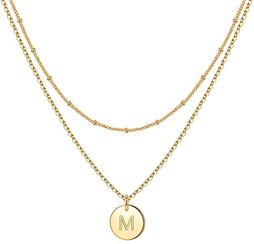 TINGN Geschenke zur Einschulung für Mädchen - Kette Gold Damen, Halskette mit M buchstaben Modeschmuck Goldkette Damen Kette Buchstaben, Teenager Mädchen Geschenke 8, 9,11 jahre