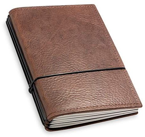 X17- A6 Terminplaner/Organizer 2027 | Kalender | braun kastanie, Leder. Austauschbare Hefte: Wochenkalender Classic + 1x Notizen blanko