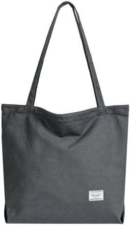 TANTOMI Handtasche, Tote Bag mit Taschenfach Groß Shopper Tasche, Schultertaschen für Arbeit Büro Reisen Einkaufen Schule(Dunkelgrau)