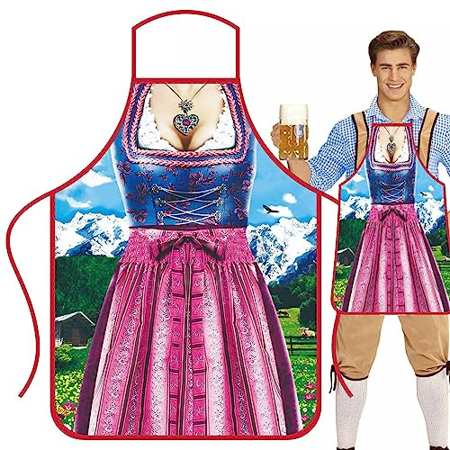 WOTEG Oktoberfest-Schürze - Lustige Und Sexy Männerschürze - Motiv Schürze Für Damen Und Herren Zum Kochen, Grillen, Backen In Der Küche - Grillmeister