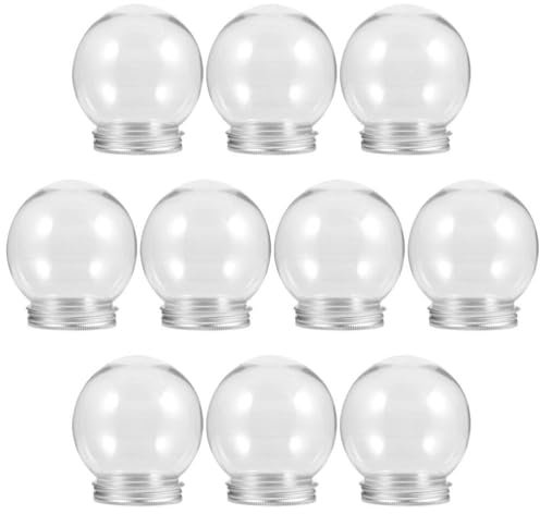 Luxshiny 10 Stück DIY-Schneekugel Weihnachts- Transparenter Kunststoff Leere Weihnachts-Süßigkeits-Keksdose mit Aluminium-Schraubverschluss für DIY-Basteln Weihnachtsdekoration