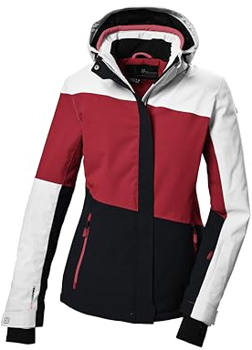 killtec Damen Skijacke/Funktionsjacke mit abzippbarer Kapuze und Schneefang KSW 67 WMN SKI JCKT, modern red, 40, 41961-000