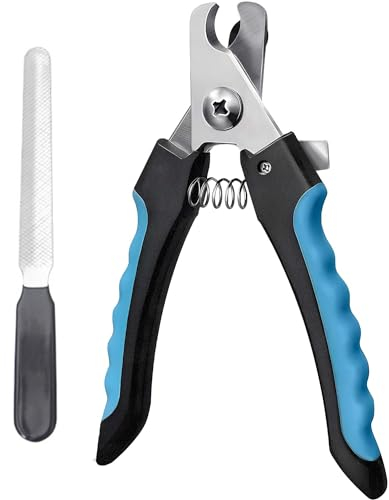 Tinkber 2 Paquet de Coupe-Ongles pour Chien, Coupe-Ongles pour Chien, Couteau À Griffes Chien en Acier Inoxydable, pour Animaux Compagnie pour Chiens, Chats et Cochons d'Inde - Bleu+Noir