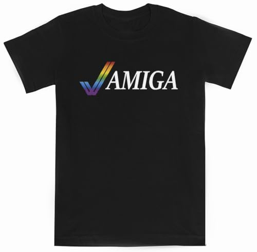 Amiga Illustrated Schwarzes Kurzarm-T-Shirt für Kinder