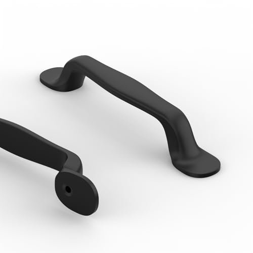9BUILD 10 Stück Möbelgriffe Schwarz Schrankgriffe Küchengriffe 96MM Lochabstand Schubladen Griffe Zinklegierung Schubladengriffe Griffe für Küchenschränke EU0053