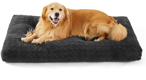 BEDSURE waschbar Hundekissen große Hunde - 121x76x9cm Hundebett XXL für große Hunde, Hundekissen Flauschiges mit Rutschfester Boden und Seitengriff, dunkelgrau