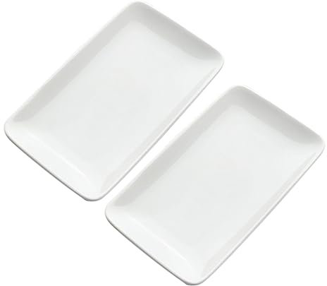 Amosfun 2 Stück Keramik Schmucktablett Weißes Schmuckablage für Kleine Gegenstände Schlichtes Design für Bad und Tisch