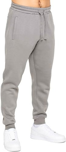 989Zé ENZO Mens Joggers Fleece Lined Soft Warm Sweatpants Regular Fit Tracksuit Bottoms Casual Trousers (UK, Alpha, S, Regular, Regular, Grey)