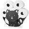 BTSKY Porte-rouleau de papier toilette en métal noir mat, style animal, autonome et support mural pour salle de bain, maison, cuisine, toilettes (chat assis)