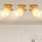 Lichtmaler Deckenlampe 1 Flammig Holz Flurlampe - Deckenleuchte Deckenstrahler E14 MAX 40W Deckenspots Strahler Vintage Schwenkbar 350° Flur Schlafzimmer Ohne Leuchtmittel, 3 Stück