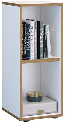 VCM Holzregal stehend/platzsparender Aktenschrank/Maße ca. H. 74 x B. 30 x T. 33 cm/Elegantes Regal/Büroregal – Salia 2fach B. 30 cm