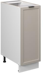 Vicco Apothekerschrank Fame-Line, GrauBeige, 30 cm | MDF-Front · Ohne Arbeitsplatte · Höhenverstellbare Füße · Metallgriffe · Metall-Vollauszüge