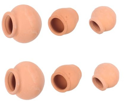 BCOATH Keramik Blumentopf für Sukkulenten, 6 Stück, Klein, Khaki