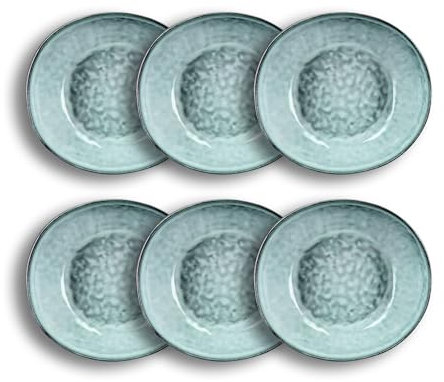 OGO LIVING - Lot 6 assiettes creuses aronal 21cm en grès bleu - 2614671