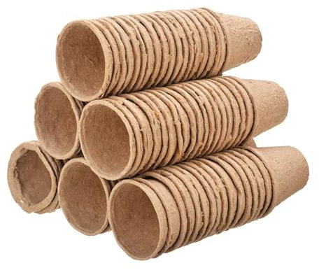 CLENEA 100 Stück 6 cm Kindergarten-Töpfe, rund, Papier, Torf, Blumen, Gemüse, Setzlinge, Kindergarten-Becher, Gartenbedarf