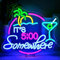 SIGNSHIP Anywhere at 5 o'clock Neon led, Slimenté par USB Neon Mural Convient pour la Décoration Murale Panneau LED Neon, Adapté pour la Maison Bar Chariot Plage Restaurant Bière Cafe Lampe Neon