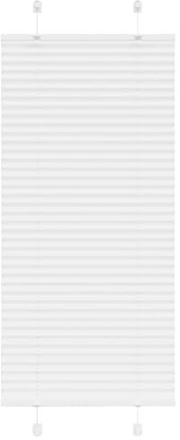vidaXL Plissee Weiß 55x100 cm Stoffbreite 54,4 cm Polyester, Faltrollo, Klemmfix, Plisseerollo, Jalousie, Rollo, Plisseerollo für Fenster