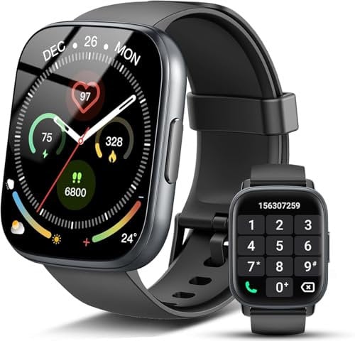 Smartwatch Uomo Donna 1.95 Orologio Fitness con Effettua o Risposta Chiamate 110+ Sportive Modalità Fitness Tracker Contapassi/Sonno/Cardiofrequenzimetro Impermeabil IP68 Sportive Watch Android iOS