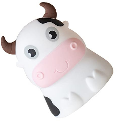 DOITOOL Kuh Nachtlicht Muschellicht Kippen Nachtlampe Für Schlafzimmer Cartoon-kuh-lichter Neon Lampendekor Zubehör Kind Matschig Nachttischlampe Usb-schreibtischlampe Kieselgel