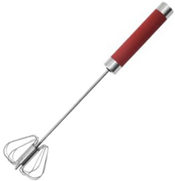 Quystetes 12inch Stainless Steel Semi-Automatic Whisk, Hand Push Rotary Blender Egg Whisk, Mixer Stirrer Kitchen Tool Red
