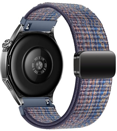 ODQODK Nylon Armband 22mm Kompatibel mit Samsung Galaxy Watch 3 45mm/Gear S3 Frontier/Huawei Watch GT5/GT5 Pro/4/4 Pro/GT3/GT2/GT 46mm/Garmin Vivoactive 4 45mm Ersatzband Magnetisch Verschluss,Blau