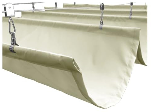 LXBAMKEA Water Proof Retractable Wave Sun Sails, Outdoor Pergola Canopy Replacement Shade Cover, Trellis Roller Blinds Awning, UV Protection Garden Patio Deck Gazebo Roof Shelter(Off white)