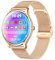 Genérico Smartwatch Elegante para Mujer, Pantalla AMOLED 1.43, Correa Rosa, Carcasa Dorada, Monitor de Bienestar, Actividad Deportiva, Resistente a Las Salpicaduras (Dorado)