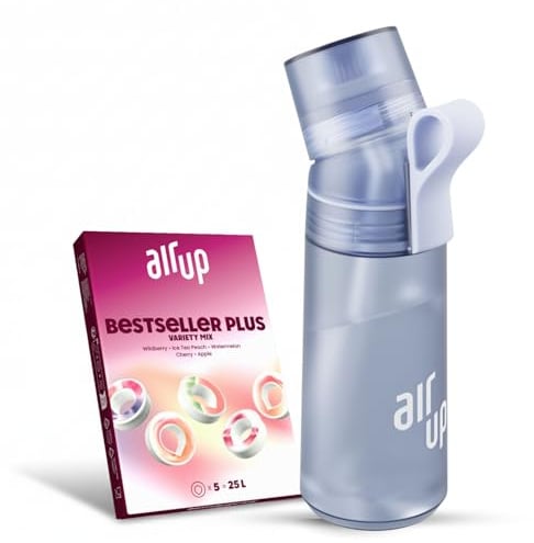 AIR UP Borraccia Twist Pro Cobalt Blueberry 600ml, con 5 pod aromatizzati | Ricariche pod disponibili separatamente, ideale per palestra e idratazione quotidiana