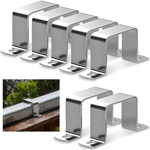 sturiz 8 abrazaderas para tubos cuadrados de acero inoxidable 304, 70 x 70 mm, abrazaderas en U, mordazas rectangulares, para puertas de casa, ventanas, suministro de agua y otras tuberías
