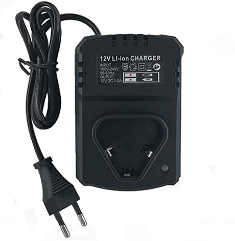 Asyduey Cargador de Taladro EléCtrico Cargador de BateríA de Litio de 12V Cargador de Iones de Litio 110-240V para Taladro de Litio/Llave EléCtrica Enchufe de la UE