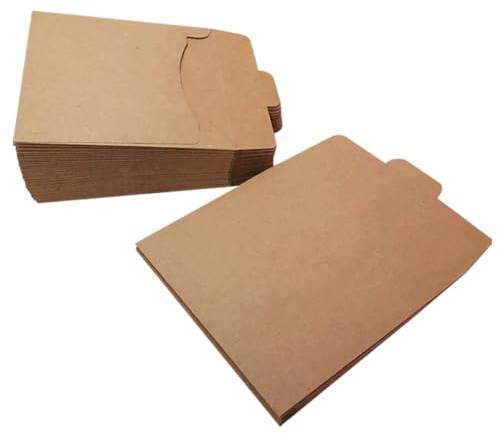 HEALEEP 50 Stück Packung Aktenhüllen aus Braunem Kraftpapier CD Hüllen Dokumententaschen Geschenkverpackung für Karten und Briefe