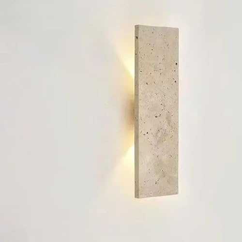 Wandleuchte aus Stein im Nordischen,Moderne Wandlampe aus Naturstein 32cm | VintageWandbeleuchtung im Freien festverdrahtete wandleuchten für den balkon deko,Treppe,Korridor,Garage,Haus