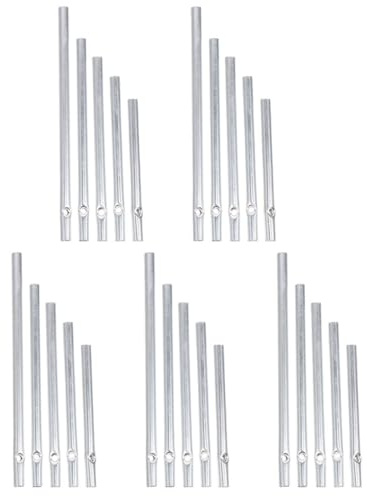 15 Aluminium Windspielröhren für Garten und Draußen Dekor, Silber | Selbstgemacht Bastelmaterial, 8mm Durchmesser, 8 bis 12cm Länge, 15 Stück, für Klangrohre