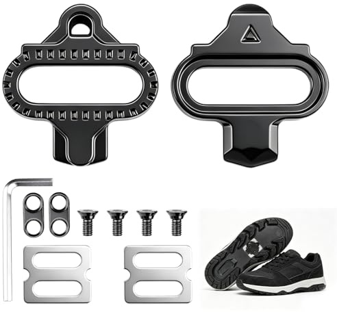 NYVOR SPD Cleats für Kompatibel mit Shimano SPD 2-Loch-Pedale Wahlweise SH51 12° Float oder SH56 Multi-Release, rutschfeste Cleat-Plates mit Schrauben & Unterlegscheiben, Flintronic Fahrrad Cleats