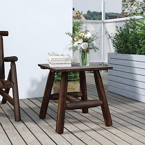 Kaloriko Beistelltisch Massivholz Fichte 49x49x50 cm mit robuster Tischplatte, wetterfest für Garten, Terrasse, Balkon, ideal als Anbau oder Ergänzung zu Sofa, Lounge, Sitzgruppe