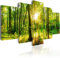 B&D XXL Acrylglasbild Wald 200x100 cm 5 Teilig Wandbild auf Acryl Glasbilder Kunstdruck Moderne Acrylglas Platte Wanddekoration Geschenke Heimdekoration Glasbild Wald Natur Baum c-B-0186-k-m